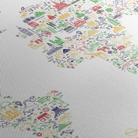 Obraz - Mapa obrazu (z zegarem) (90x30 cm)