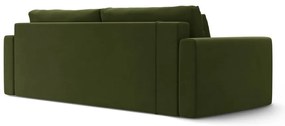 Zielona aksamitna rozkładana sofa ze schowkiem 238 cm Belfast – Cosmopolitan Design