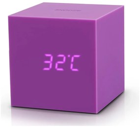 Fioletowy budzik LED Gingko Gravitry Cube