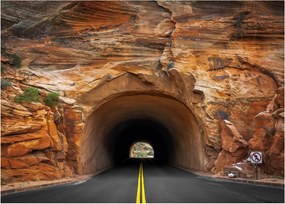 Obraz na szkle - tunel w skale (70x50 cm)