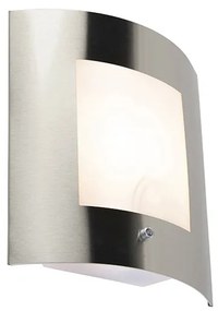 Lampa ścienna zewnętrzna stal IP44 czujnik zmierzchu - Emmerald