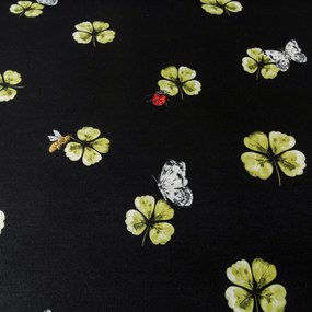 PrzytulneMieszkanie.pl PrzytulneMieszkanie.pl Pościel z mikrofibry FOUR LEAF CLOVER czarne Rozmiar pościeli: 70 x 90 cm | 140 x 220 cm