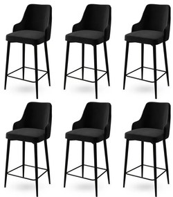 Zestaw krzeseł barowych Enox Black, 6 szt.