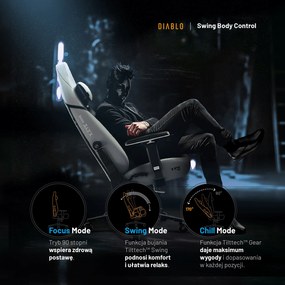 Fotel gamingowy Diablo X.Eye Prime, Normal Size, Nightwolf Moon