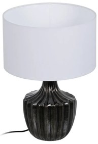 Czarno-biała lampa stołowa z tekstylnym kloszem (wysokość 52,5 cm) – Ixia