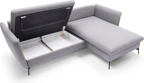 Masseno Narożnik FERRO z funkcją spania i pojemnikiem na pościel Narozniki L, Rozkładana sofa - Szary, SOLID 89