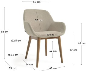 Beżowe krzesło do jadalni Kave Home Konna