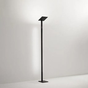 Lampa podłogowa LED QUADRA Black z metalu, wys. 180 cm, Perenz