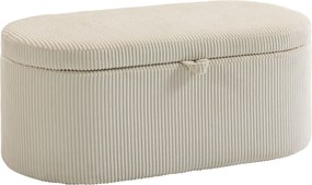 HOMCOM Tapicerowana skrzynia do przechowywania, wyściełane siedzisko, ławka na końcu łóżka, 105 x 51 x 49 cm, Beżowa | Aosom PL