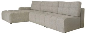 Jasnobrązowy rozkładany narożnik modułowy ze schowkiem (lewostronny) Lulu – Miuform