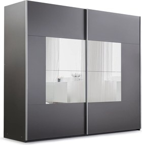 Szafa Przesuwna DIANA 250 cm z Lustrem Szafa Dwudrzwiowa z Szufladami Grafit