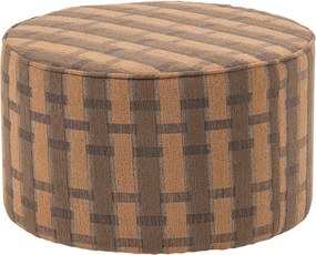 Różowo-brązowy puf z tkaniny szenilowej Sarli – WOOOD