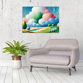 Obraz na szkle - Krajobraz z chmurą (70x50 cm)
