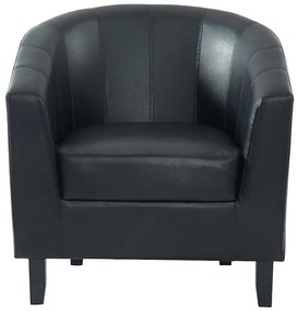 Fotel kabriolet z czarnej ekoskóry CRISTOBAL II