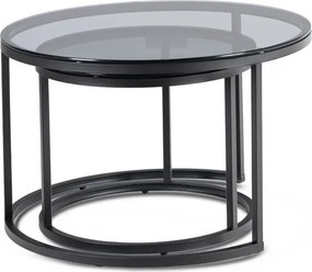 Zestaw Stolików Kawowych CARRERA 50 cm/70 cm Szary/Czarny Nowoczesny