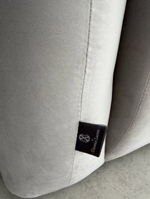 Sofa narożna CXL by Christian Lacroix z aksamitu popiel light grey popiel Naima 316 cm, lewa