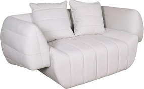 Welurowa sofa z dekoracyjnymi poduszkami Nua N90
