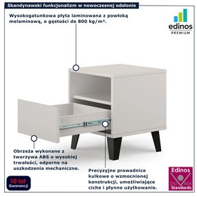 Beżowa szafka nocna z szufladą kaszmir K7-Z79