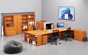 Szafa biurowa z drzwiami niskimi PRIMO WOOD, 800 x 500 x 1781 mm, czereśnia