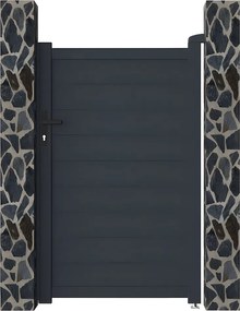 Furtka rozwierna NAZARIO, pełna, z aluminium w kolorze antracytowym – 100 × 158 cm (szer. × wys.)