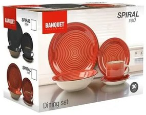 Banquet 30-częściowy zestaw jadalny Spiral  Red