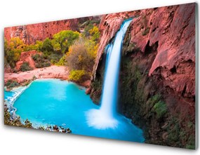 Szkło do Kuchni na Ścianę Potężny Wodospad Górski