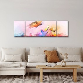 Obraz - Motyl nad kwiatem, abstrakcja (170x50 cm)