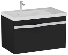 Szafka pod umywalkę VOG 69 cm czarny mat z uchwytem stalowym KROFAM