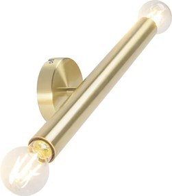 Stylowa lampa ścienna w stylu vintage złota 2-światłowa - Tubi