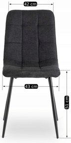Zestaw Stół Prostokątny VETTEL 120 cm Dąb Złoty/Czarny i 4 Krzesła Tapicerowane PERU 2 Czarne Nowoczesne Loft