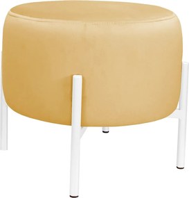Pufa OLA loft ławka podnóżek metal : Kolor Stelaża - Biały, Kolor tkaniny - VELVET - MG15, Typ tkaniny - Velvet