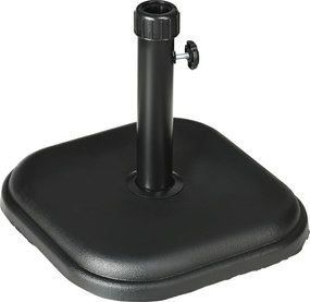 Outsunny Podstawa parasola z betonu 11kg, kwadratowa, stojak na parasol 32-38 mm średnicy drążka, czarny | Aosom PL