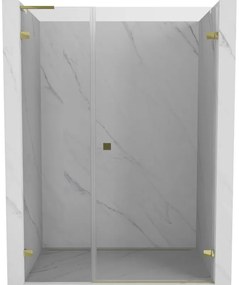 Mexen Lunar-B L drzwi prysznicowe uchylne prawe 135 cm, transparent, złote - 832SL-135-050-50-00-P