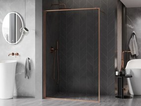 Mexen Kioto-XF ścianka prysznicowa Walk-in z ramką 60 x 202 cm, transparent 10 mm, miedź szczotkowana - 800-060-104-65-00-X