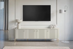 Szafka RTV Vesper 4D 187 cm - kaszmir / złote nogi