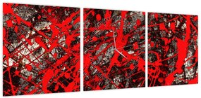 Obraz - Ekspresyjna abstrakcja (z zegarem) (90x30 cm)