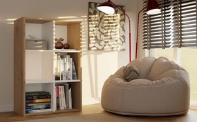 Nowoczesny stojący regał biel + dąb artisan L6-S16