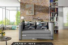 Sofa rozkładana z funkcją spania NEVA szara ELTAP