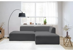 Ciemnoszary narożnik modułowy z materiału bouclé (prawostronny/w kształcie litery L) Megeve – Bobochic Paris