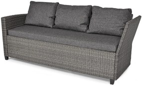 Zestaw mebli ogrodowych z narożnikiem i pufami Sztokholm Plus, grafitowy