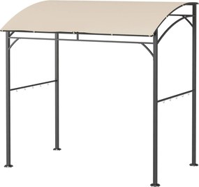 Outsunny Solidny Pawilon nad Grillem - Zadaszenie, Odporny na Deszcz, Haczyki, Stal, Beżowo-Czarny, 215x150x182/220cm