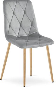 Jasnoszare krzesło metalowe tapicerowane do stołu W8-W40