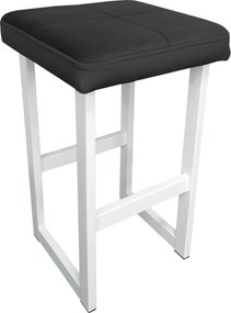 Hoker ALEX krzesło barowe tkanina Welur podstawa metalowa : Kolor Stelaża - Biały, Kolor tkaniny - VELVET - MG19, Wysokość - 75 cm