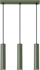 Lampa Wisząca Loft Lagos, Stal - 3 Źródło - L.45 X H.98 Cm - Zielony Oliwkowy