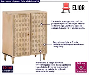 Rustykalna komoda z rzeźbionymi frontami - Nolen 3X