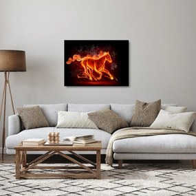 Obraz na szkle - Koń w ogniu (70x50 cm)