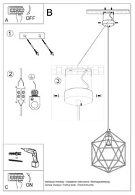 Lampa wisząca GASPARE czarna SOLLUX  LIGHTING