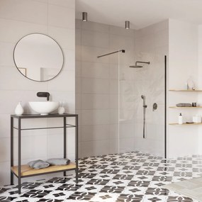 Umywalka ceramiczna nablatowa okrągła biała błyszcząca bez otworu na baterię 32 cm MALO z powłoką easy clean