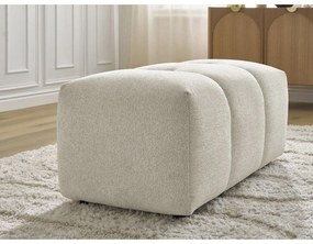 Biały podnóżek z tkaniny szenilowej Roxelane – Bobochic Paris