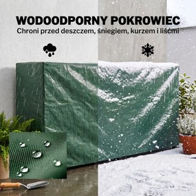 Outsunny Stojak na drewno kominkowe, 0,6 m³, z pokrywą, malowany proszkowo metal, do 200 kg, Czarny/Ciemnozielony